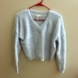 Fluffy light blue F21 sweater